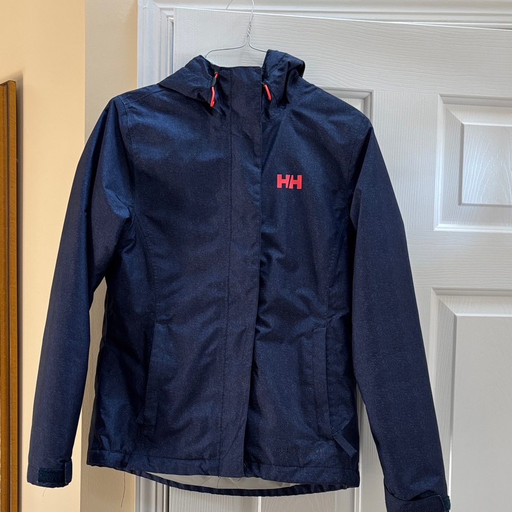Women's Helly Hansen Dark Blue Medium Weight Hooded Jacket - Water Repellent